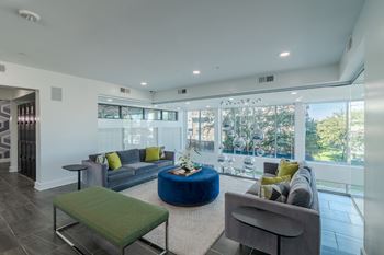 Resident lounge at abstract at design district in dallas tx, 75207